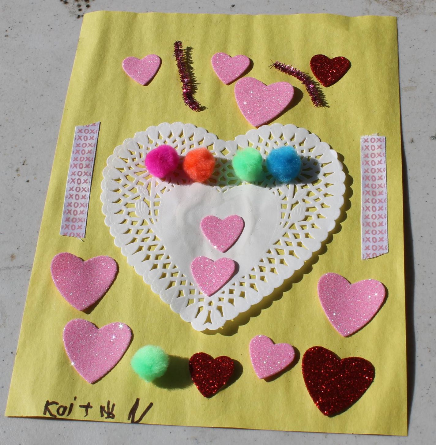 Kaitlyn's special Valentine created at the Napa Valley Museum
